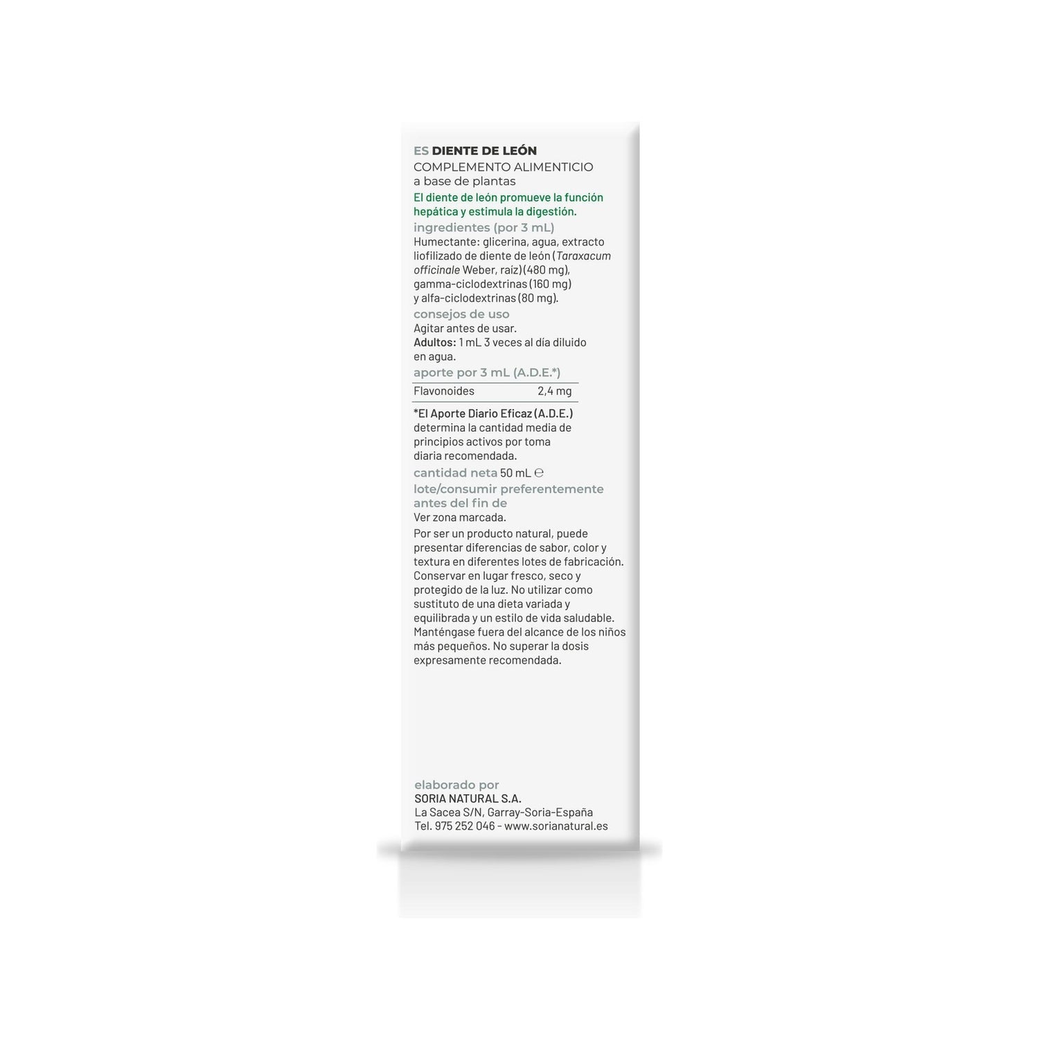 Extracto Diente Leon 50 Ml Xxi Soria