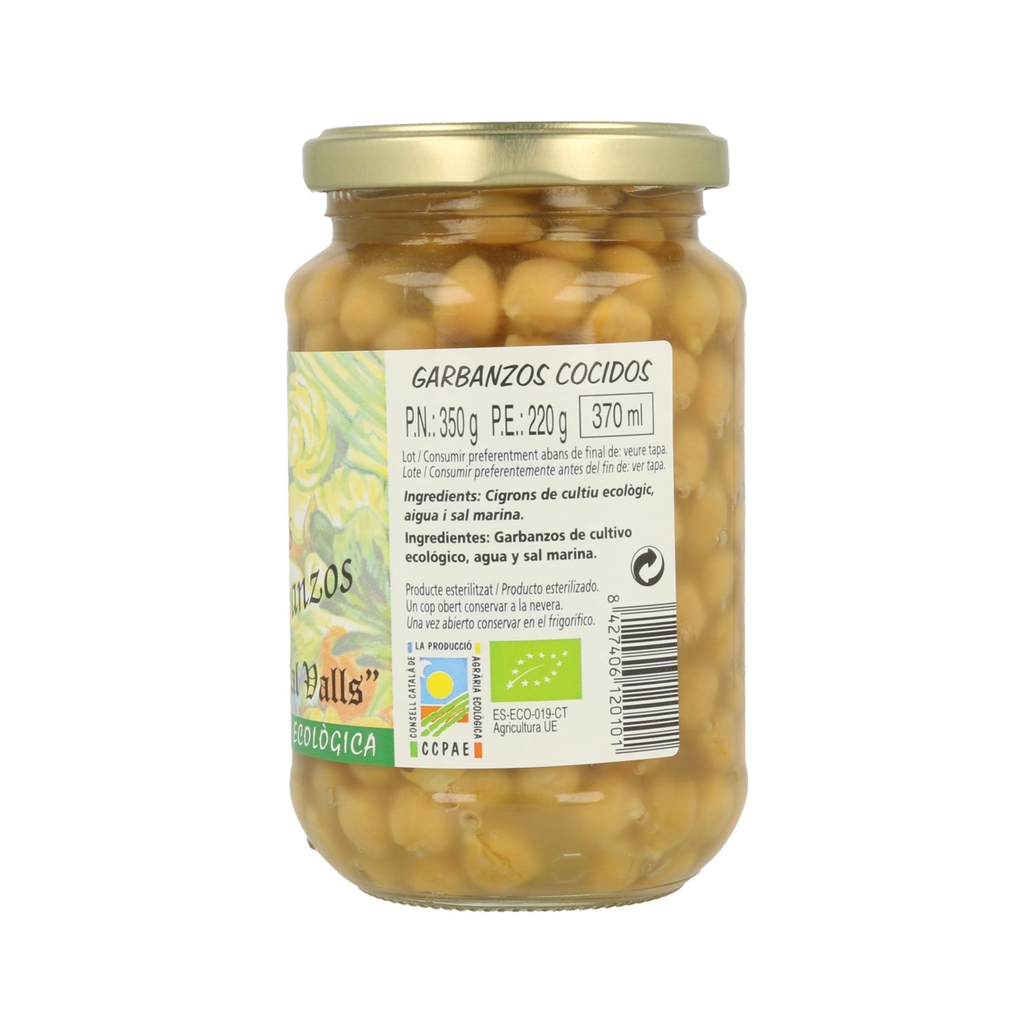 Cal Valls Garbanzos Cocidos Eco 220g