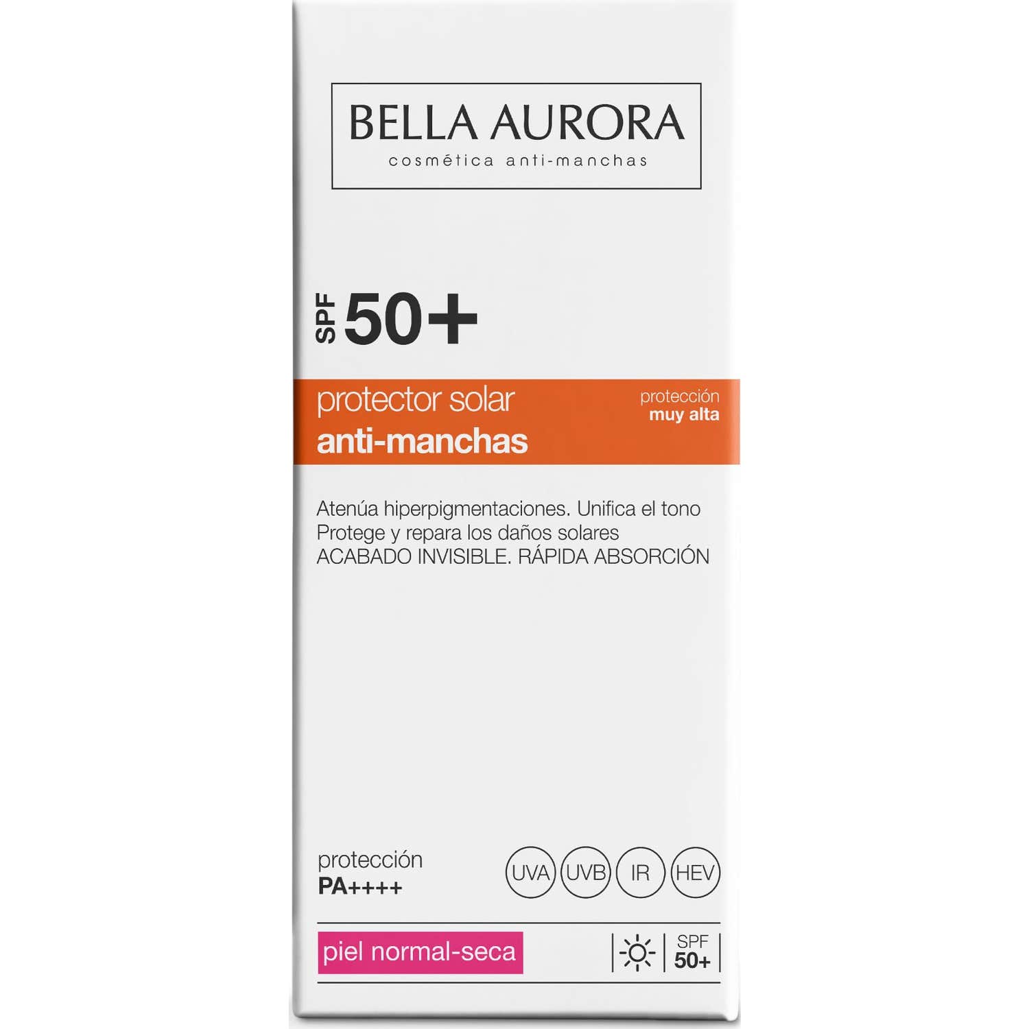 Bella Aurora Protector Solar Facial Anti-Manchas Piel Normal-Seca SPF50+ 50ml