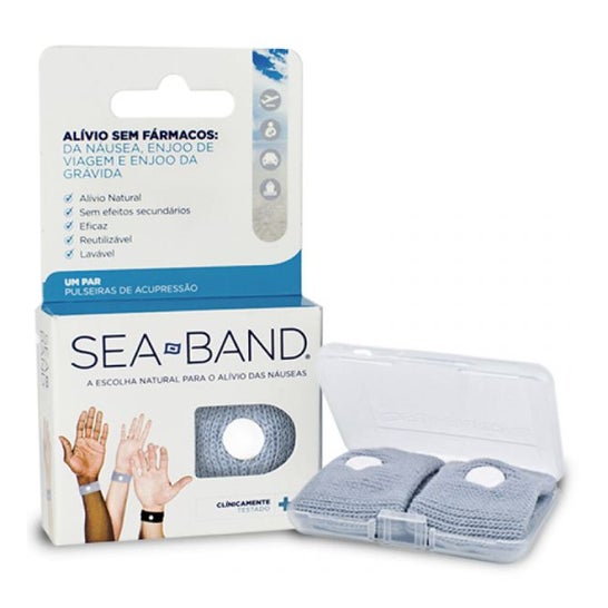 Sea Band Pulseira Anti-enjoo Adulto Cinza 2 uds