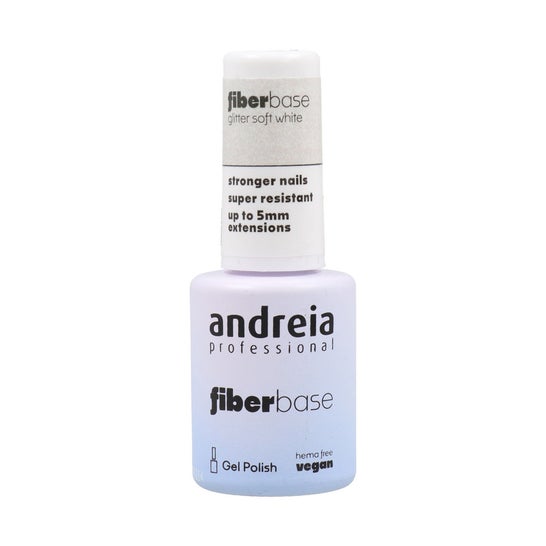 Andreia Professional FiberBase Gel Polish 06 Glitter Soft White 10.5ml