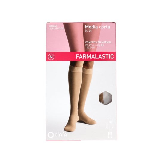 Farmalastic Media Corta (A-D) compresión normal T-extra grande beige 1 Par