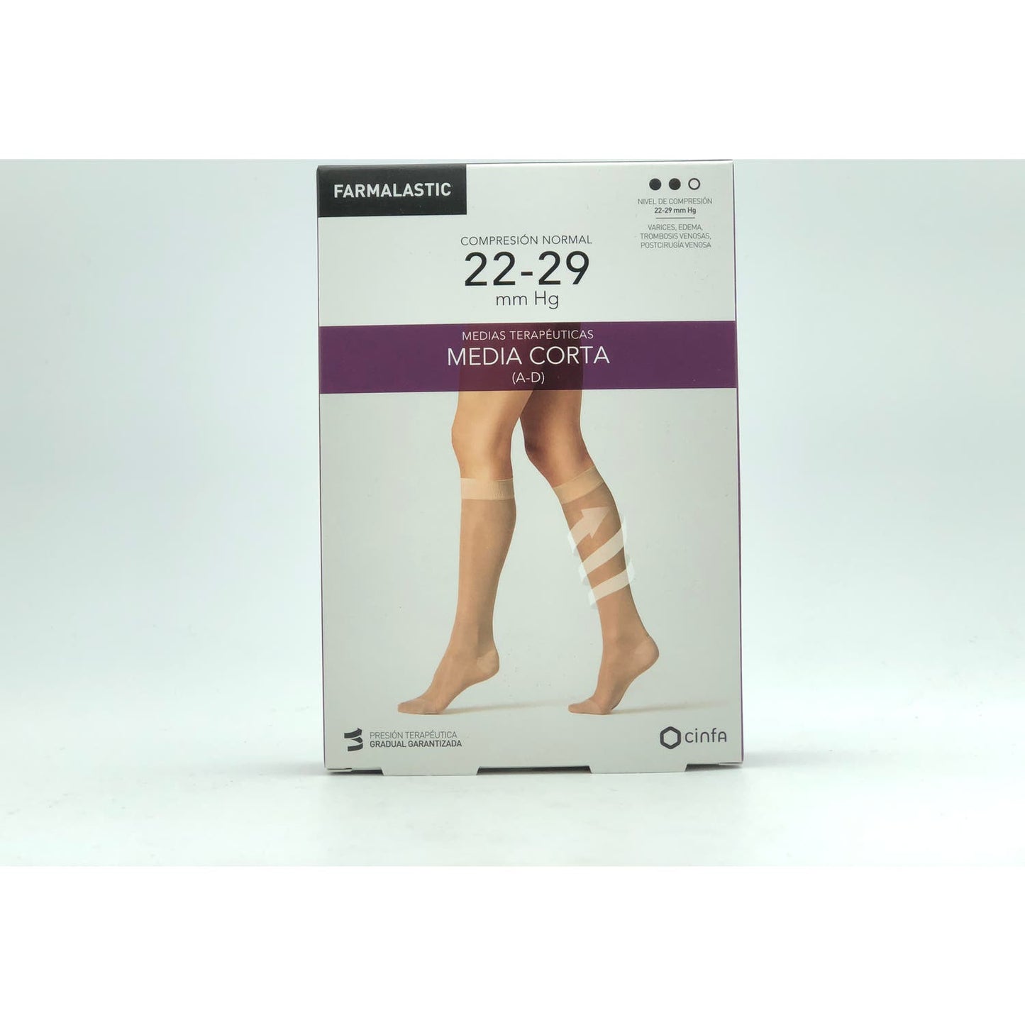 Farmalastic Media Corta (A-D) compresión normal T-extra grande beige 1 Par