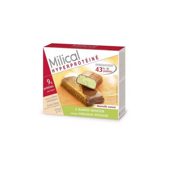 Milical - Barra de Pistacho con Hiperproteína y Chocolate