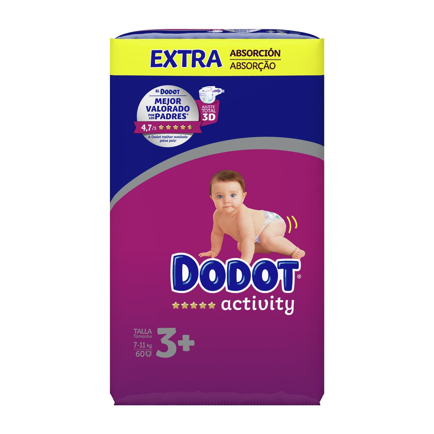 Dodot Pañales Activity Talla 3 Extra 60 Unidades