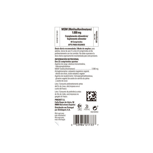 Solgar MSM Metilsulfonilmetano 1000mg 60comp