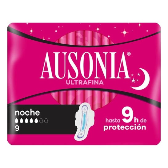 Ausonia Airdry compresa alas noche 9uds