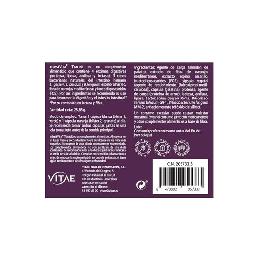 Vitae IntestVita Transit 60caps
