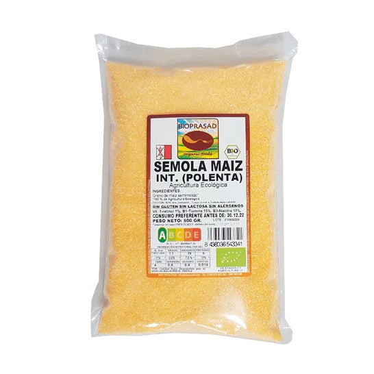 Bioprasad Sémola Maíz Polenta Integral sin Gluten 500g