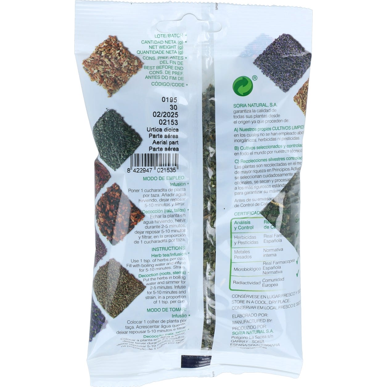 Soria Natural Infusion Ortiga Verde 30g