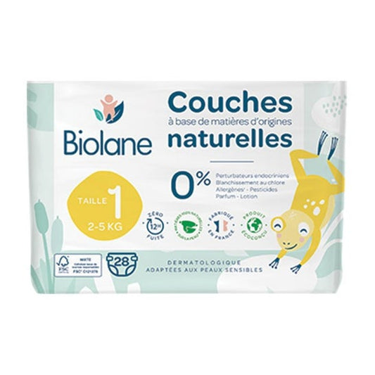 Biolane Couches Naturelles T1 2-5Kg 28uds
