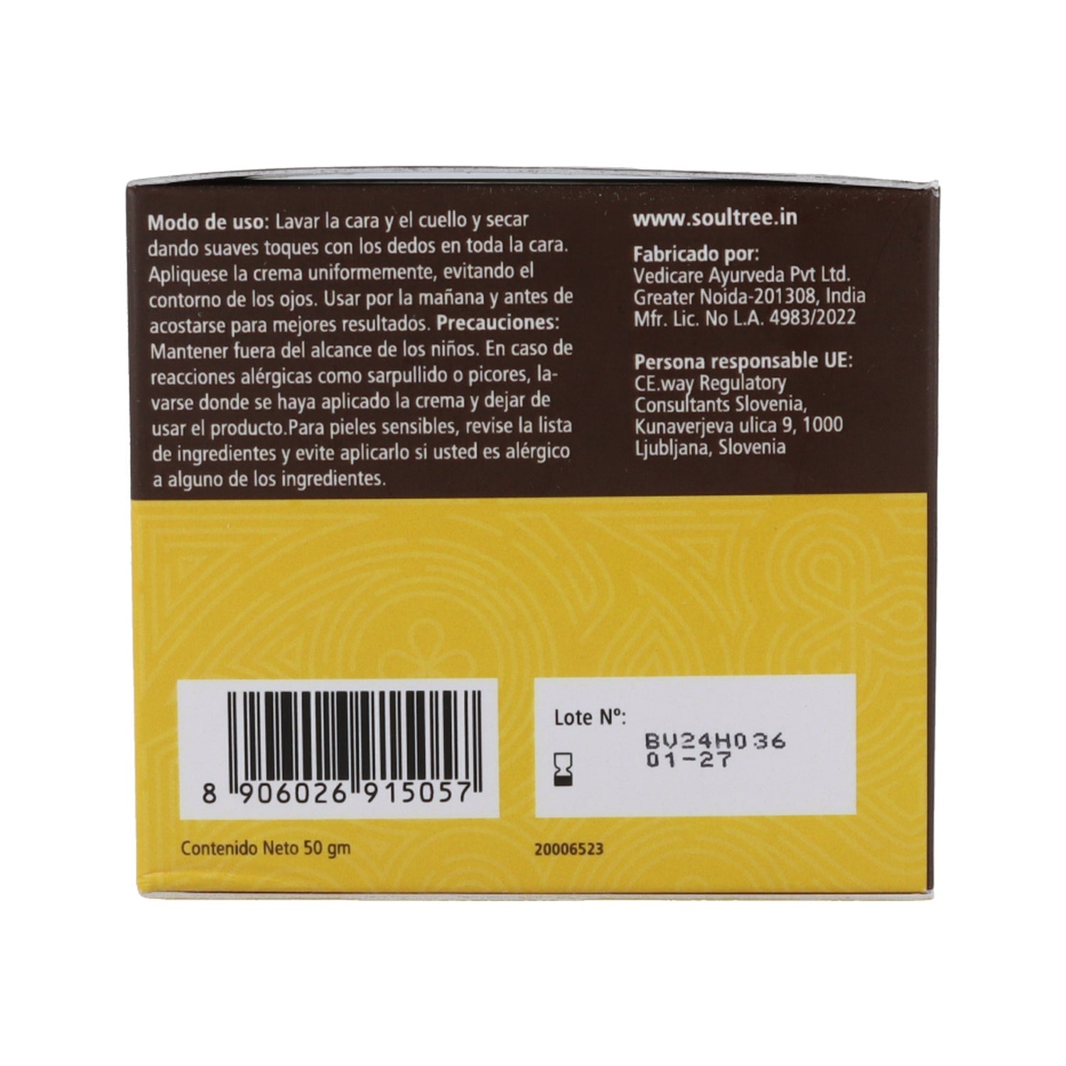 Soultree Crema Facial Curcuma Amla Bhrami 60g