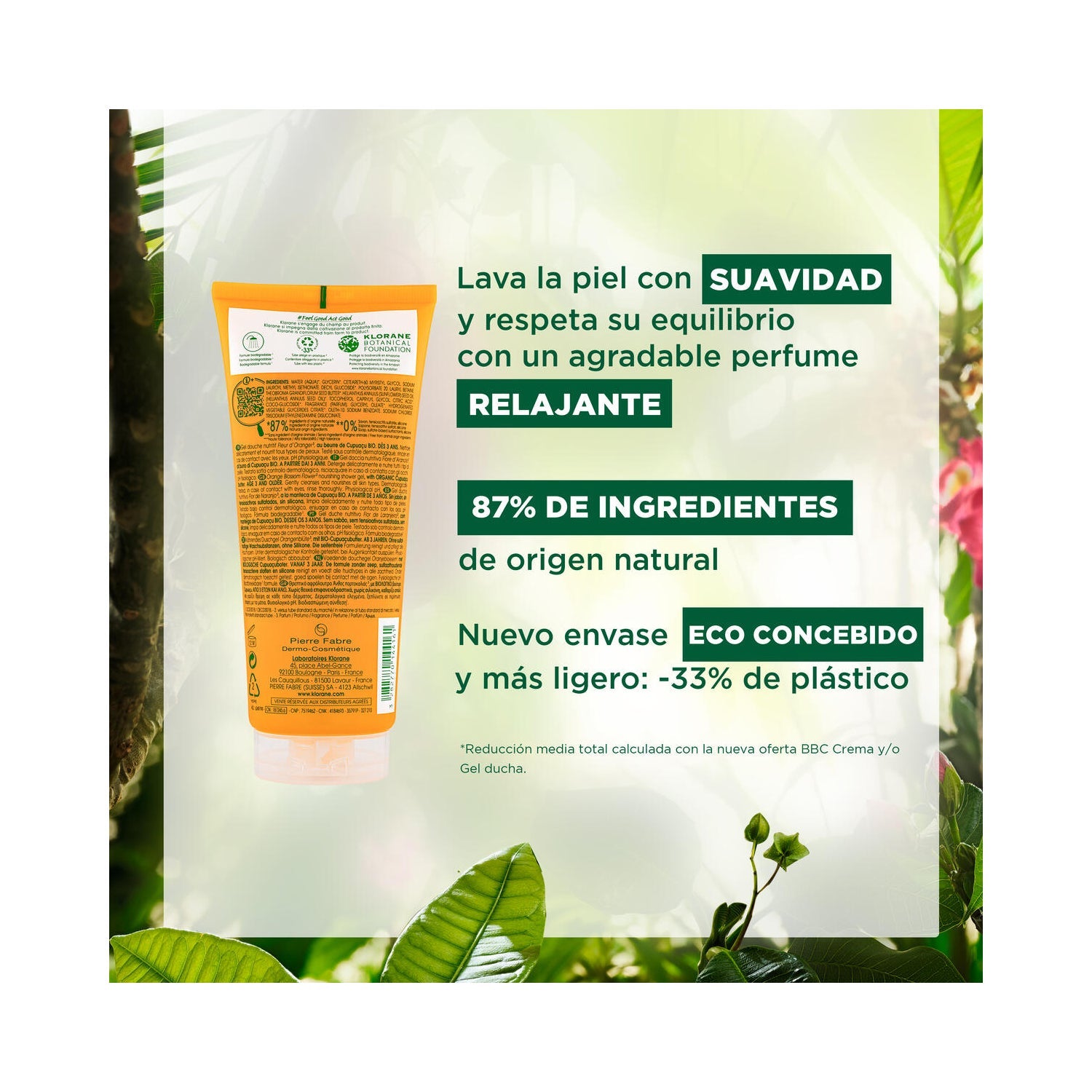 Klorane Gel de Ducha Flor de Naranjo 200ml