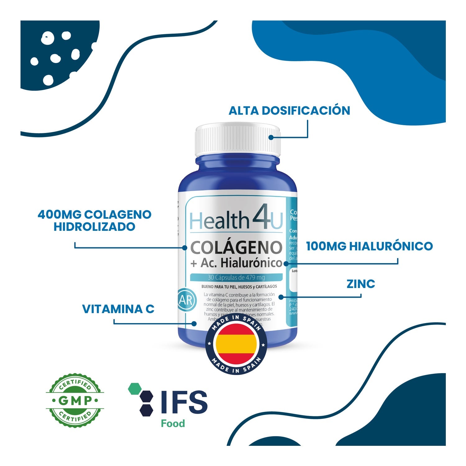 H4U Colágeno + Ácido hialurónico 30caps