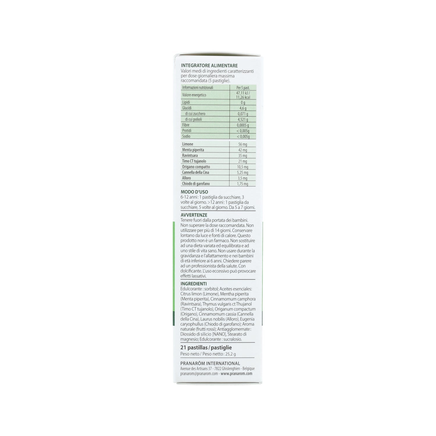 Pranarôm Aromaforce Pastillas Calmantes Garganta 21uds