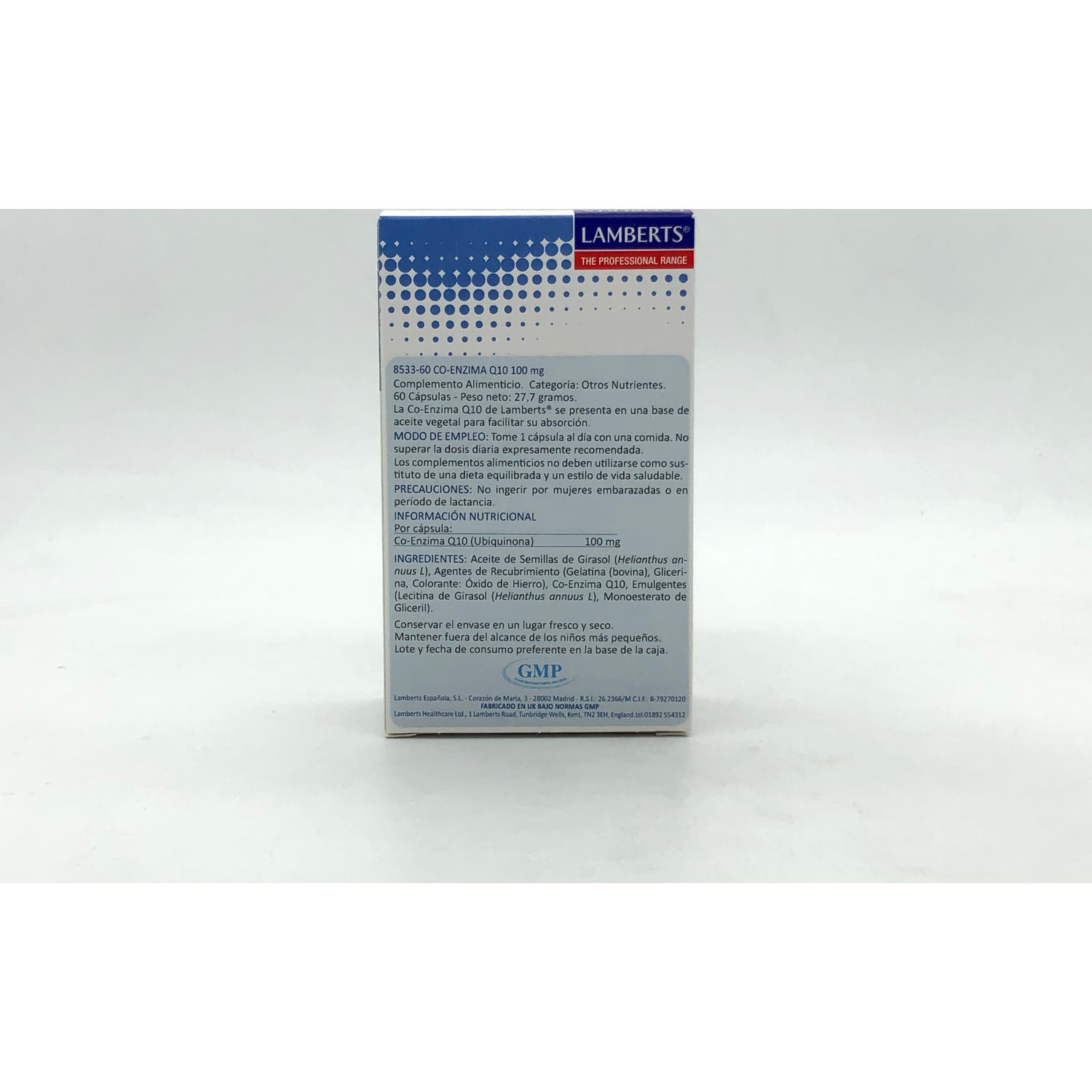 Lamberts Coenzima Q10 100mg 60 Cáps.