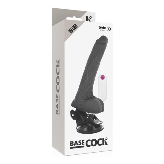 Basecock Realistic Vibrador Control Remoto Negro 19cm 1ud