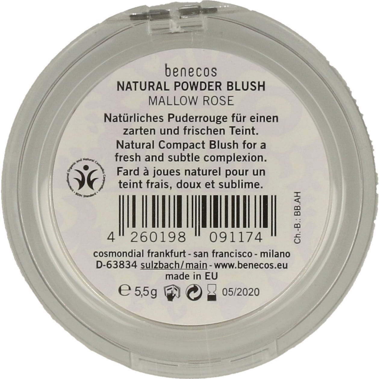 Benecos colorete compacto mallow rose 55g