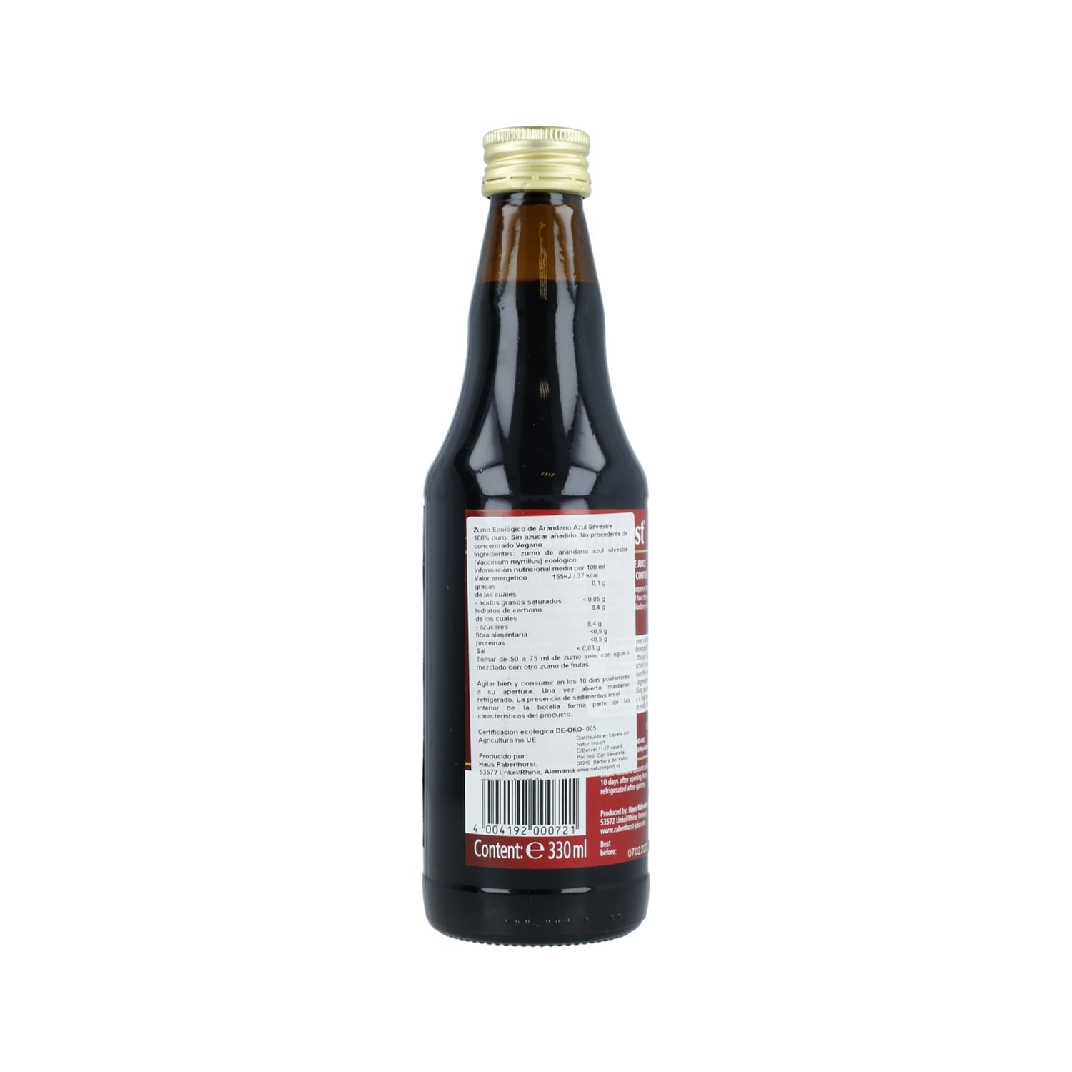 Rabenhorst Zumo Arándano Azul Silvestre 330 ml