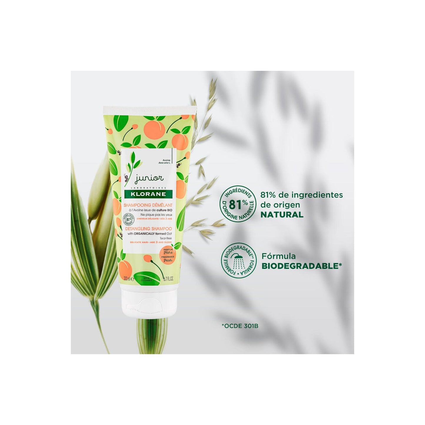 Klorane Junior Champú Melocotón 200ml