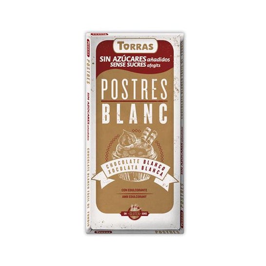 Torras Chocolate Blanco sin Azúcar Postres 200g