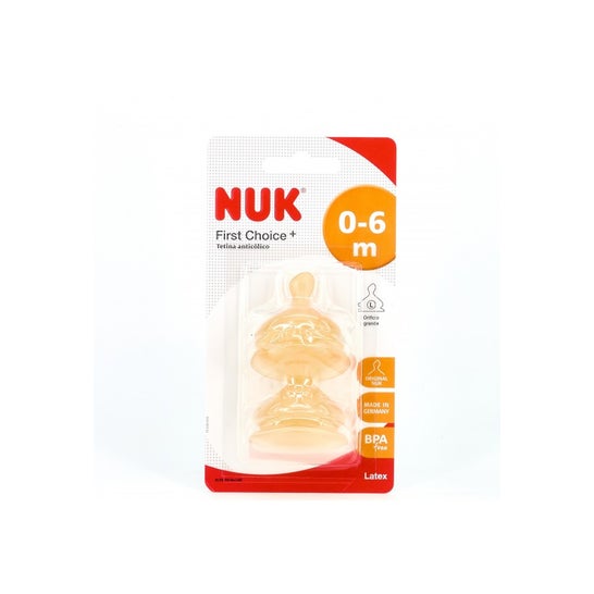 Nuk tetina látex boca ancha T1 orificio M 2 uds