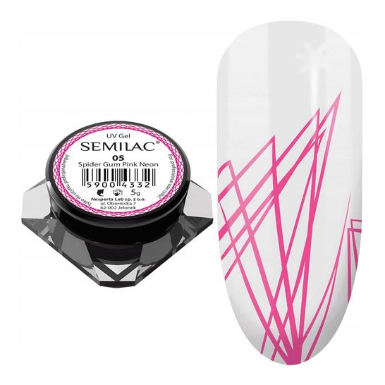 Semilac Spider Gum Gel decoración Uñas Nro 05 Rosa Neon 5 g