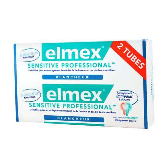 Elmex Sensitive pasta de dientes profesional blanqueador de 75ml lote de 2