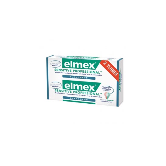 Elmex Sensitive pasta de dientes profesional blanqueador de 75ml lote de 2
