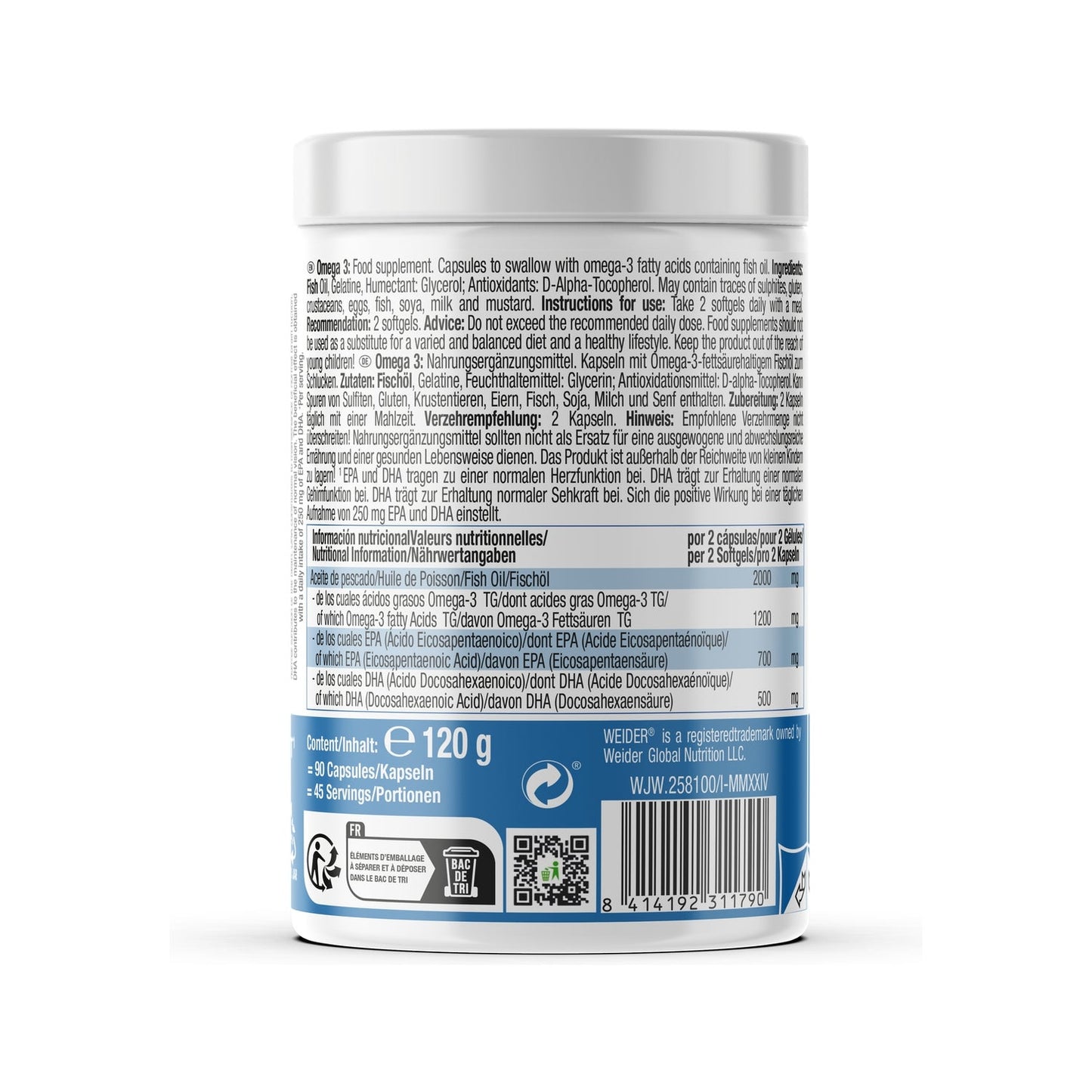 Weider Omega 3 90 Perlas