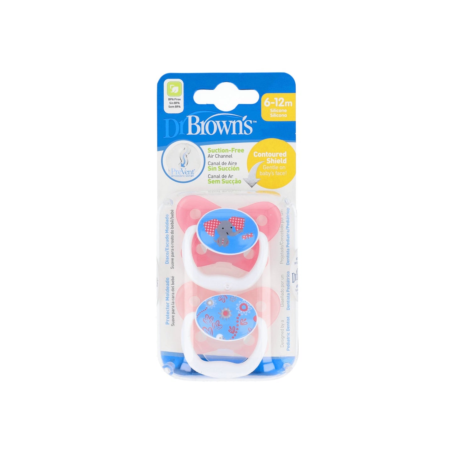 Dr Brown's Prevent chupete silicona escudo mariposa T-2 1ud