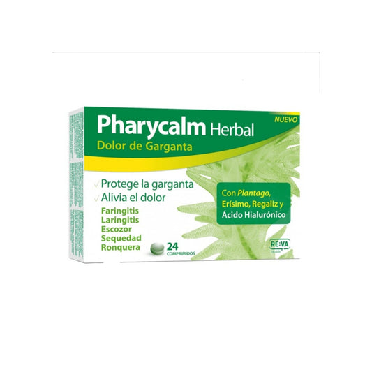 Pharycalm Herbal Plantaga Erysimum Regaliz 24 Comprimidos
