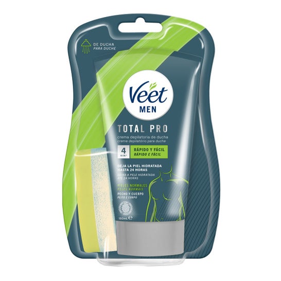 Veet Men Total Pro Crema Depilatoria de Ducha Piel Normal 150 ml