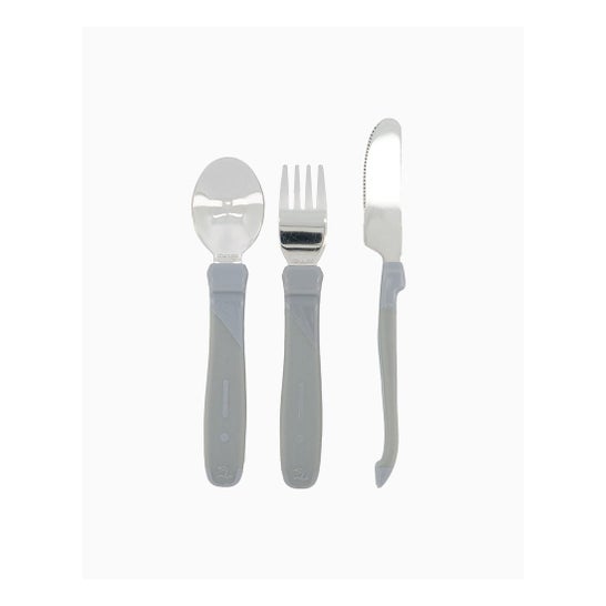 Twistshake Set Cubiertos Gris +12M 1ud
