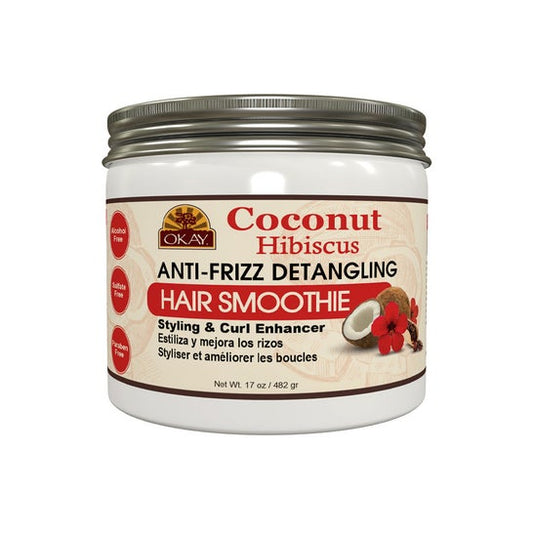 Okay Coco Hibisco Smoothie para Cabello Antiencrespamiento y Desenredante 482 g