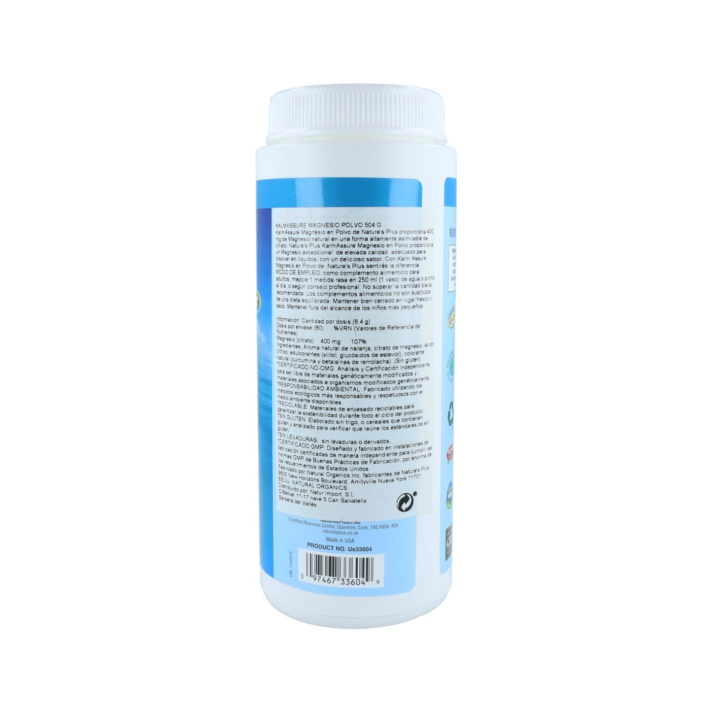 NaturesPlus Kalmassure Magnesio Polvo 504g