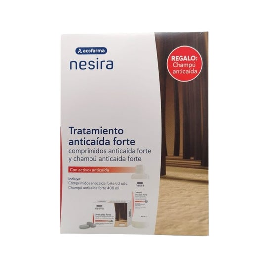 Acofarma Nesira Pack Tratamiento Anticaída Forte 60comp + Champú 400ml