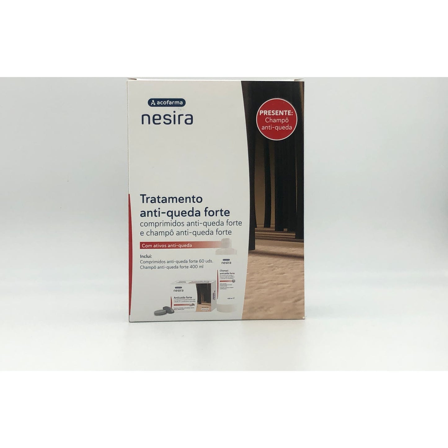 Acofarma Nesira Pack Tratamiento Anticaída Forte 60comp + Champú 400ml