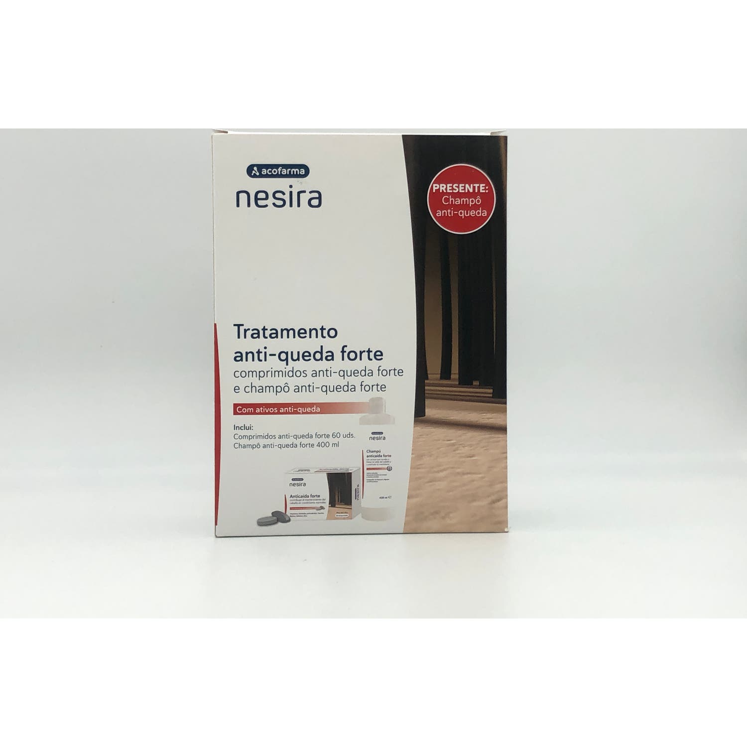 Acofarma Nesira Pack Tratamiento Anticaída Forte 60comp + Champú 400ml