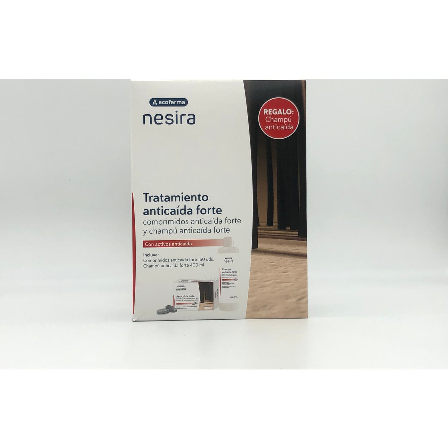 Acofarma Nesira Pack Tratamiento Anticaída Forte 60comp + Champú 400ml