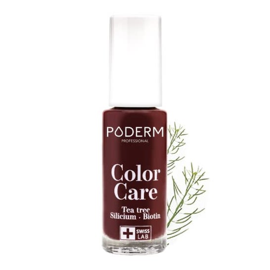 Poderm Color Care Esmalte Uñas Rojo Negro 8ml