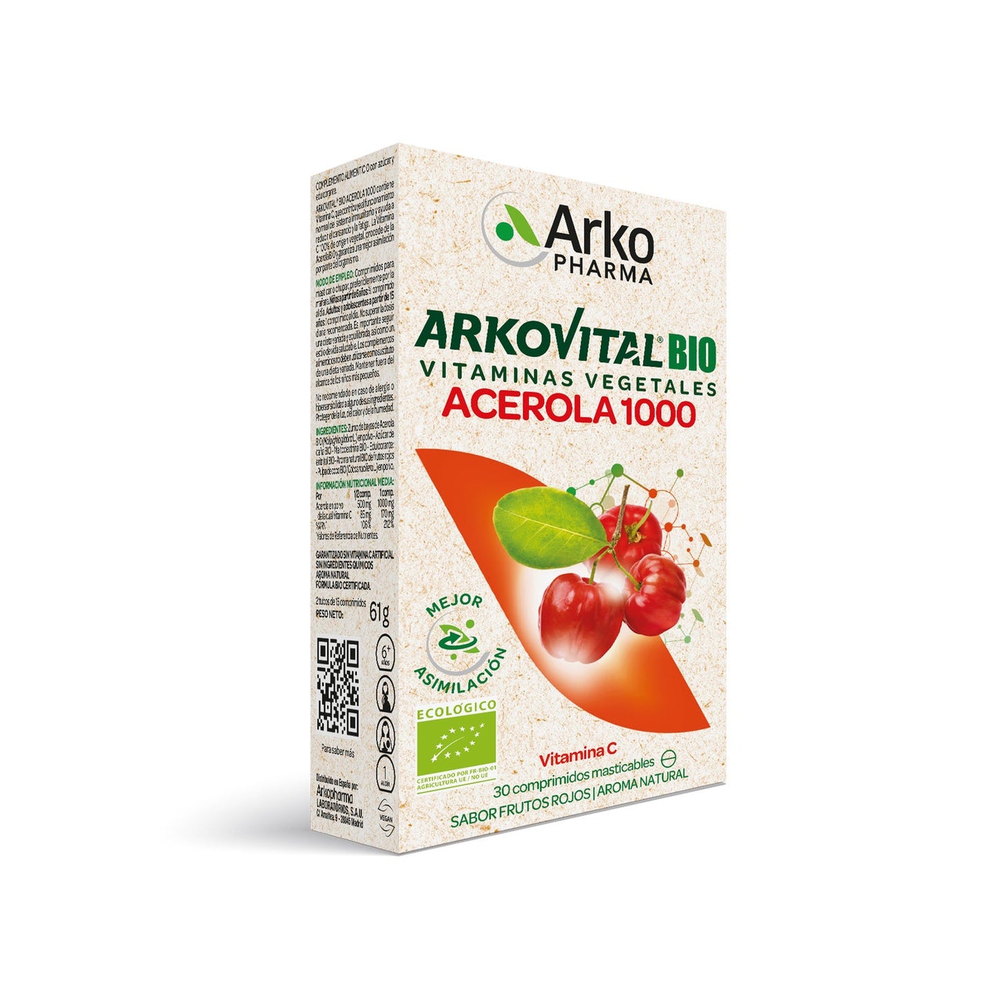 Arkopharma Arkovital BIO Acerola 1000 Vitamina C 30comp