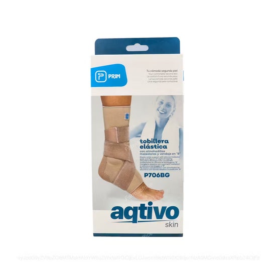 Aqtivo Skin Tobillera Elástica con Almohadillas y Vendaje en 8 P706 Bg T-M