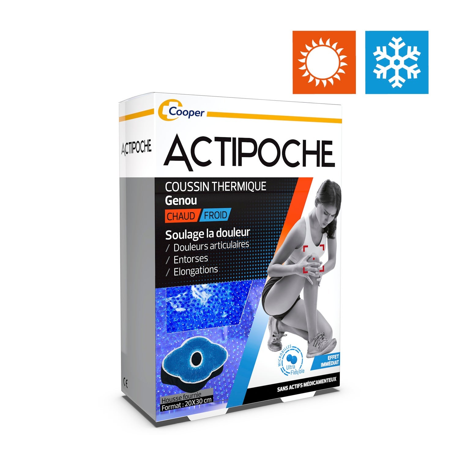 Actipoche Cojín Térmico Rodilla con Microperlas Caliente /Frío 20x30cm