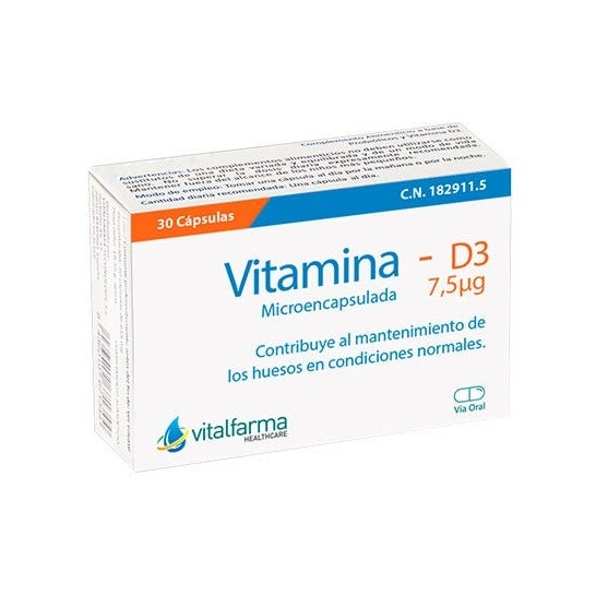 Vitalfarma Vitamina D3 7,5 Mcg 30 Capsulas