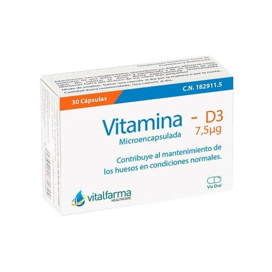 Vitalfarma Vitamina D3 7,5 Mcg 30 Capsulas