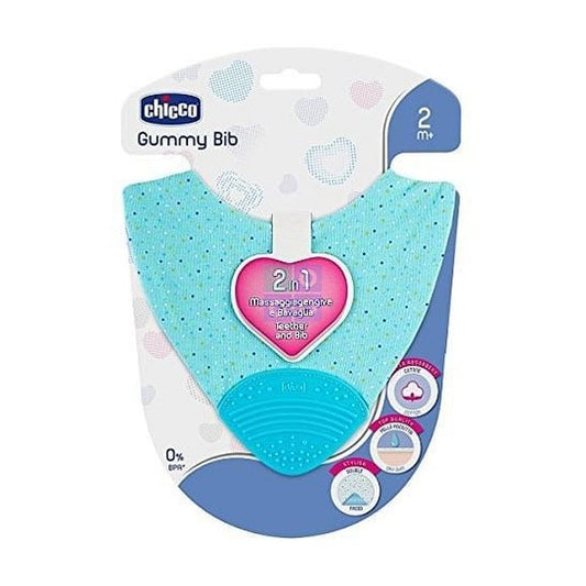 Chicco Mordedor 2en1 Gummy Bib Azul 2m+