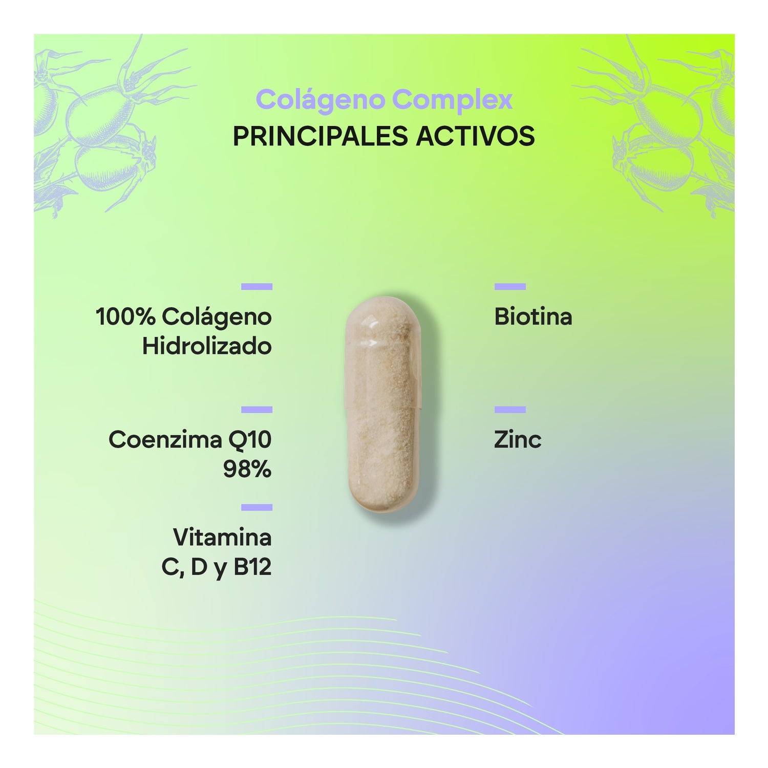 Nutralie Colageno Complex + Ácido Hialurónico + Coencima Q10 60caps