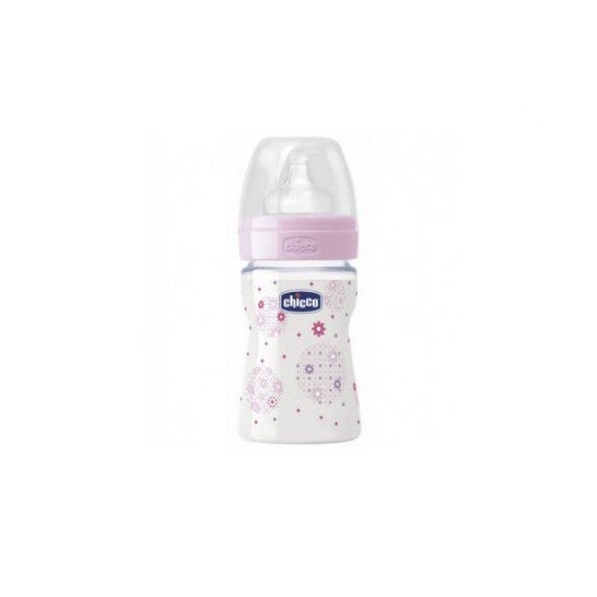 Chicco® Biberón Fisiologico Tetina Látex Boca Ancha Flujo Normal Rosa 150 ml 1 ud