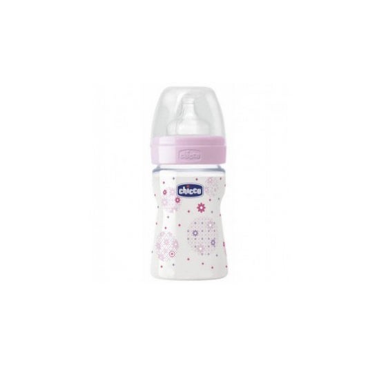 Chicco® Biberón Fisiologico Tetina Látex Boca Ancha Flujo Normal Rosa 150 ml 1 ud